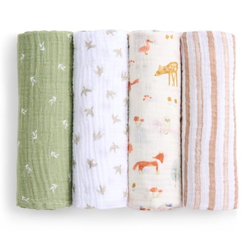 Cotton Muslin Swaddles - 4 Pack | Snuggle Bugz | Canada's Baby Store