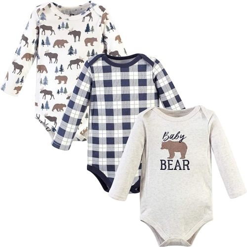 Hudson Baby baby-boys Cotton Long-sleeve Bodysuits 3-pack