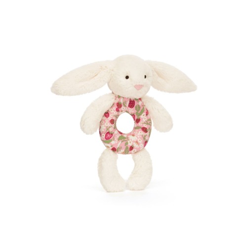 Blossom Cream Bunny 'Berry' 7-Inch Ring Rattle