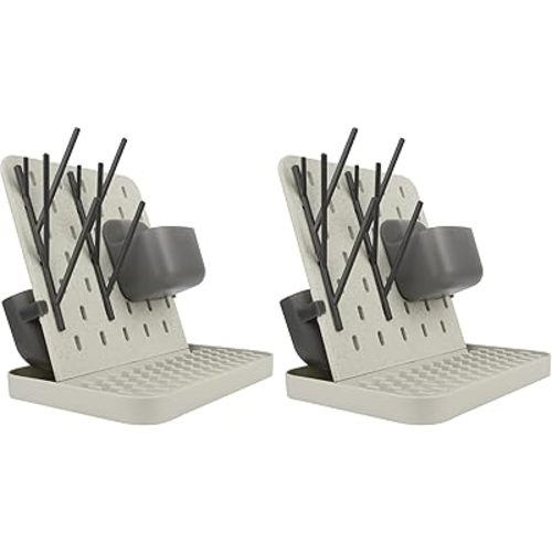 Boon Groove Vertical Baby Bottle Drying Rack - Customizable Drying Rack for Bottles, Toddler Cups, and Baby Accessories - Baby Bottle-Feeding Supplies - Holds 6 Baby Bottles