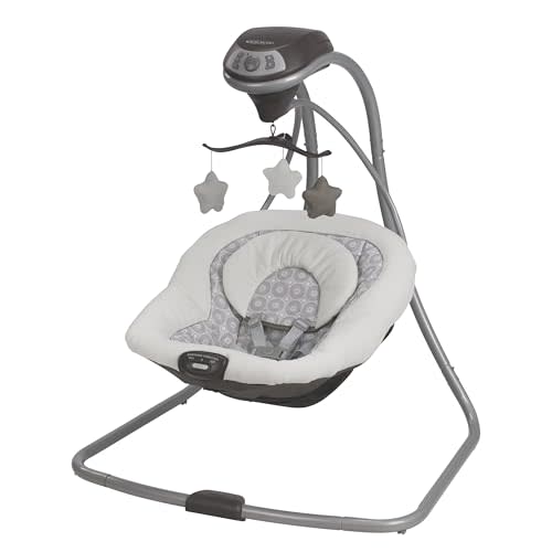 Graco Simple Sway Baby Swing, SidetoSide Sway, Infant Swing with 6 Speeds, Vibration, Abbington