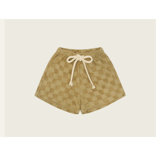 Dusky Checkerboard Terry Rope Shorts | Organic Zoo
