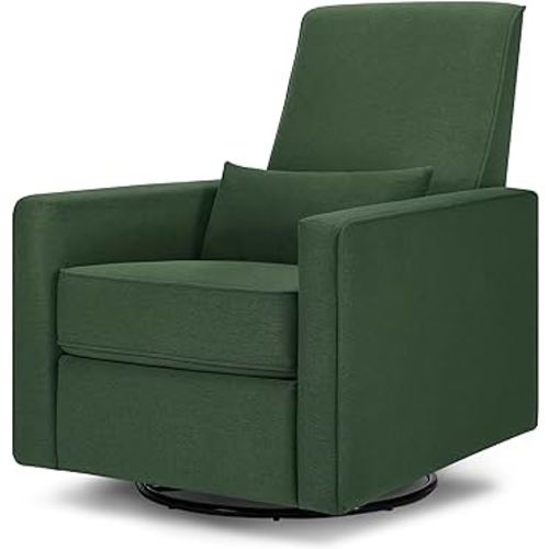 DaVinci Piper 360° Swivel Rocker Recliner Chair - Glider Rocking Chair for Nursery and Living Room - GREENGUARD Gold, FSC & Certi-PUR US Certified - Ultra Comfy Nursery Glider Recliner - Pine Green