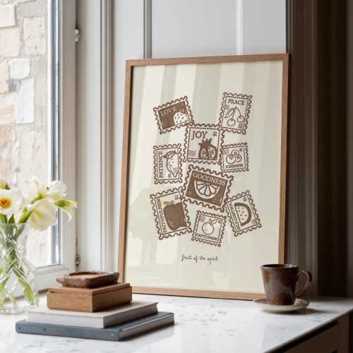 Fruit of the Spirit Vintage Artwork | Christian Wall Art Nursery Decor