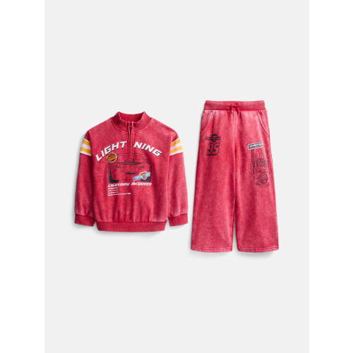 Pixar Cars Toddler Boys Quarter Zip Pullover and Pants Set, 2-Piece, Sizes 12M-5T