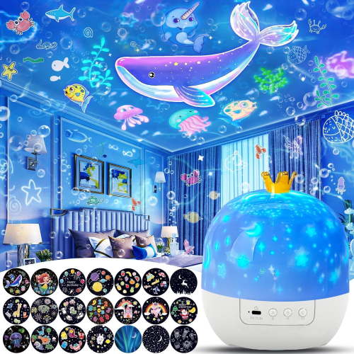 Star Galaxy Projector, Night Lights for Kids, 21 Sets of Films, Bedroom, Ceiling, Star Projector with 360 Rotating for Boys and Girls, Birthday, Christmas Gifts, Room Decor