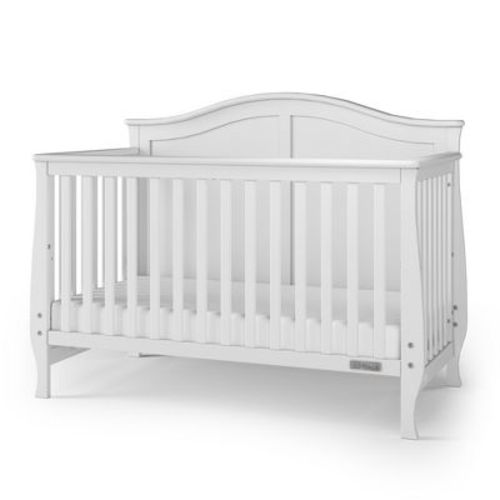 Child Craft Camden 4-in-1 Convertible Crib, Converts to Day Bed, Toddler Bed and Full Size Bed, 3 Mattress Positions, Baby Safe Finish (Matte White)
