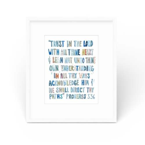 Proverbs 3: 5-6 BLUES on paper – Chelsea McShane Art