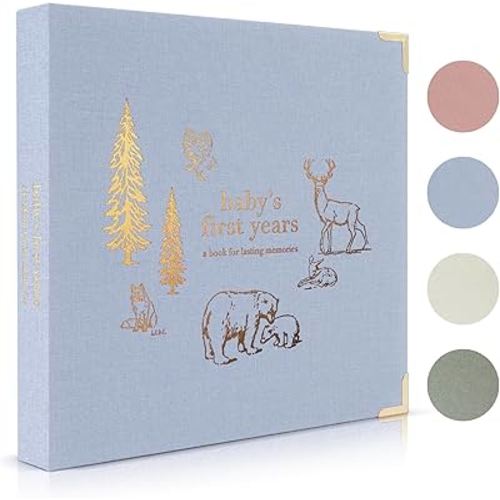 Keepsake Baby Memory Book for Boys and Girls - Timeless First 5 Year Book | Neutral Journal Scrapbook or Photo Album - Record a Baby Milestone for Every Event from Birth to Age 5