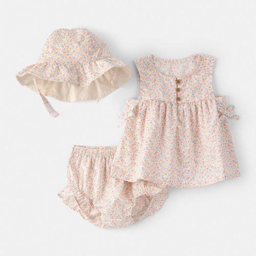 Baby Carter's 3-pc. Floral Hat, Top & Short Set