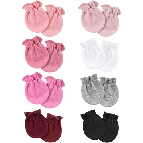 Newborn Baby Mittens No Scratch Cotton Elastic Wrist Gloves Infant Toddler Mittens for Baby Boy Girl 0-6 Months