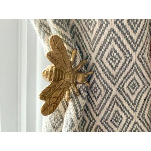 2x Gold Bumble Bee Hooks | Curtain Tiebacks | Door Hook | White Tieback | SIlver Tieback