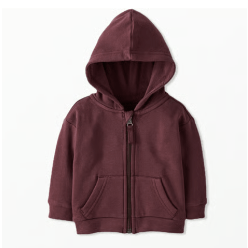 Baby French Terry Hoodie - Eggplant