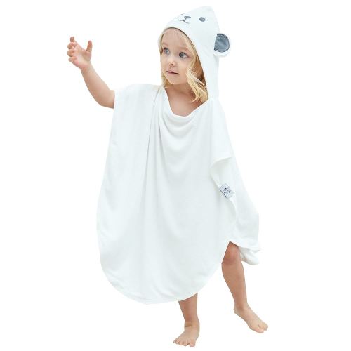 HIPHOP PANDA Hooded Towel - Rayon Made from Bamboo, Bath Towel with Bear Ears for Newborn, Babie, Toddler, Infant - Absorbent Large Baby Towel - Bear, 21.5 x 22.5 Inch