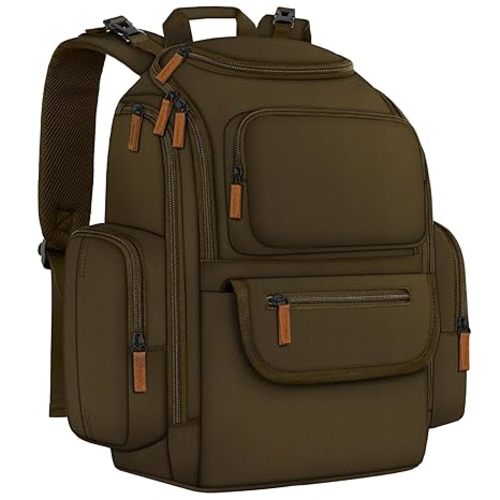 Mancro Diaper Bag Backpack, Multifunctional Dad Diaper Bag with 2 Side Insulated Pockets, Travel Water Resistant Baby Diaper Backpack for Men Women with Stroller Straps, Black