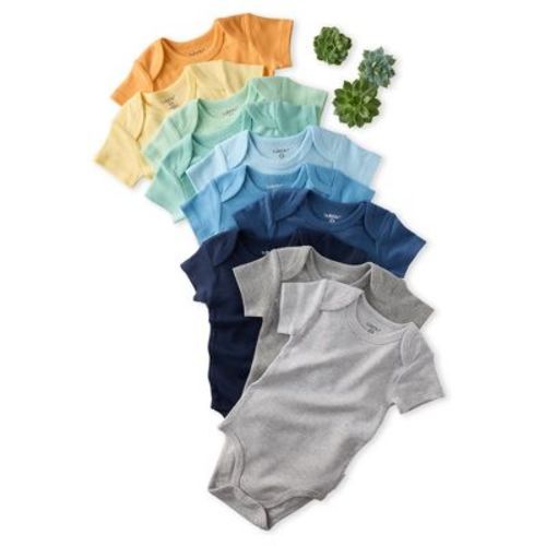 Butterblu AVERY 10-Pack Short Sleeve Bodysuits Sunny Blue Rainbow Newborn