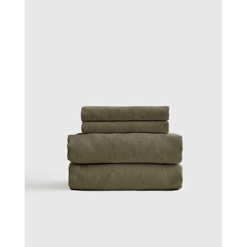 Organic Brushed Cotton Sheet Set in White
