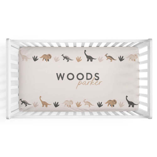 Dino Days Personalized Crib Sheet