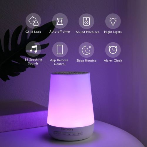 Momcozy Noise Machine for Baby Sleeping with Night Light - White