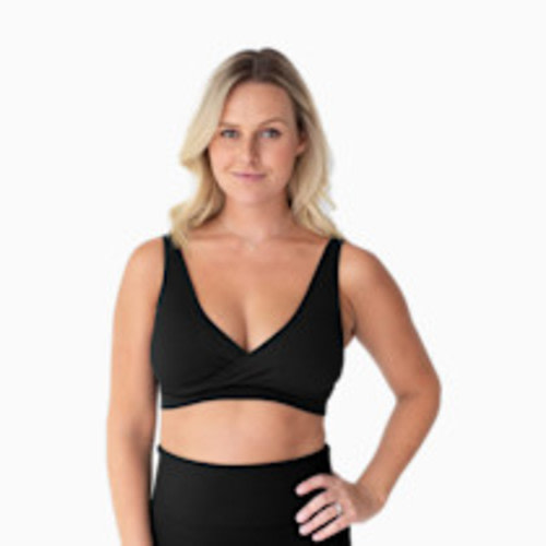 Kindred Bravely Sublime Adjustable Crossover Nursing Bra For Breastfeeding - Black, Medium