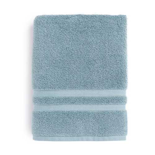 Mainstays Performance Cotton Bath Towel, Super Soft Quick Dry Fade Resistant, Solid Blue