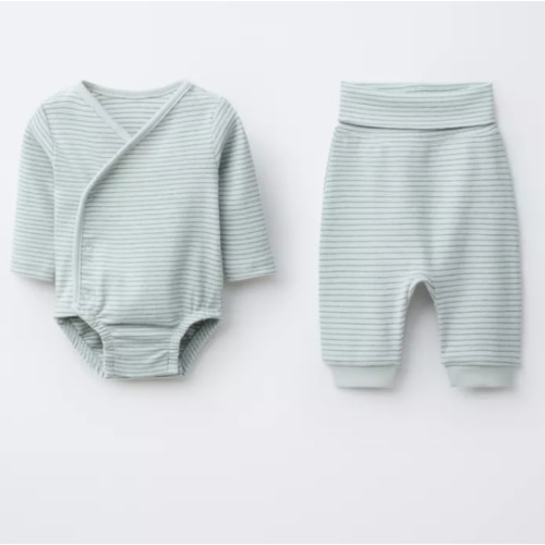 STRIPED SAORUEL BODYSUIT AND PANTS SET - Greenish | ZARA United States