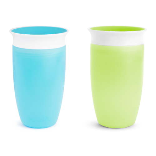 Munchkin Miracle 360° Toddler Sippy Cup 10 oz Unisex Blue Green Spill-proof Dental