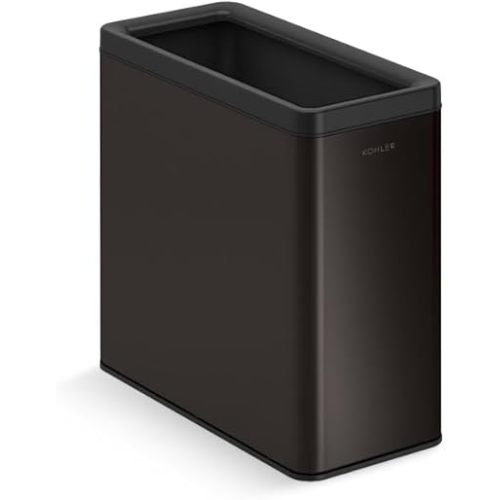 KOHLER K-31313-BST 12-Liter Open-Top Trash Can, Black Stainless Steel
