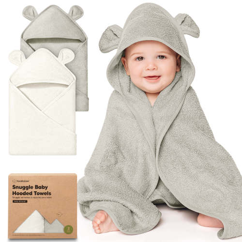2-Pack Snuggle Hooded Towels - Graphite / Petite