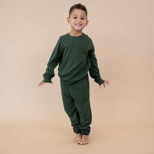 Bamboo Jersey Jogger Set in Fir