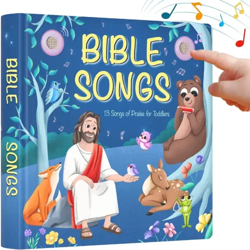 LEARNING BUGS Christian Bible Songs – 13 Songs of Praise for Little Ones, Musical Books for Toddlers, 28-Button Music Book, Musical Toys for Toddlers 1-3