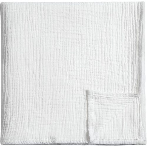Meracorallo Muslin Swaddle Blanket, 100% Cotton Receiving Blanket Soft and Breathable Swaddle Wrap for Baby Boys and Girls, White