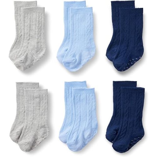 Amazon Essentials x Sofia Grainge Unisex Toddlers and Babies' Cable Knit Knee-High Socks, 6 Pairs