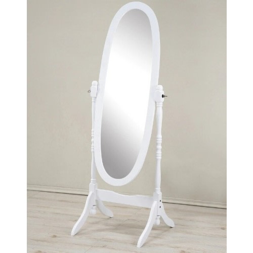 White Mirror Cheval Floor Full Length Glam Queen Anna Bedroom Dressing Oval Wood