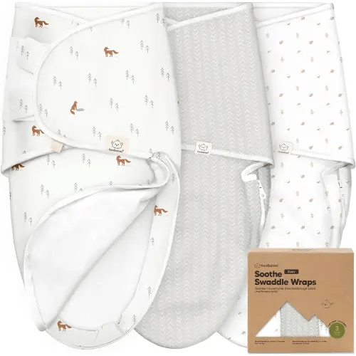 Baby Swaddle Sleep Sacks with Zipper - 3-Pack Swaddles for Newborns 0-3 Months, Infant, Baby Girls, Boys, Soft & Durable Newborn Sleep Sack, Easy Diaper Change Swaddling Blanket(Forest)