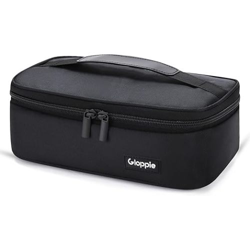 Gloppie Small Lunch Bag for Adults & Kids - Compact Insulated Lunch Box, Durable & Food-Grade Lining | Portable Cooler for Work, School, Travel (Black)