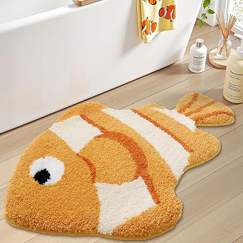 LUMI Bathroom Rugs Bath Mats Bath Mat for Bathroom 20"x35" Clownfish Plush