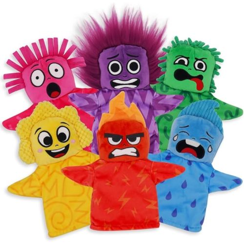 UrbanKiddy's My Emotion Friends | 6 Emotion Sensory Hand Puppets, Interactive Educational Toys for Emotional Growth, Social Skills, Mindfulness in Kids, For Home Classroom Therapy, With Activity Cards
