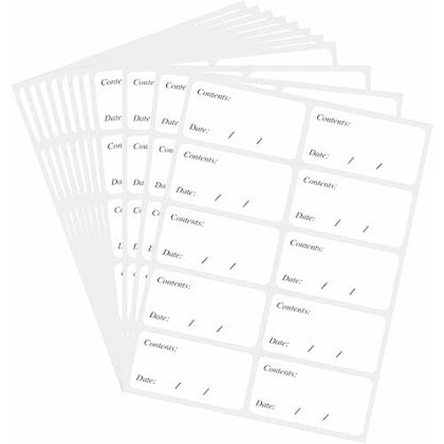 Hybsk Removable Freezer Labels Easy Peel Off - Frozen Food Storage Labels That Leave No Sticky Residue After Use (Type 1)