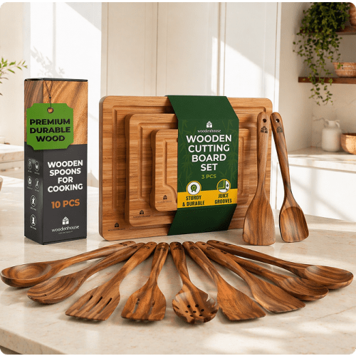10-Piece Spoon & 3 Cutting Boards Set – Woodenhouse