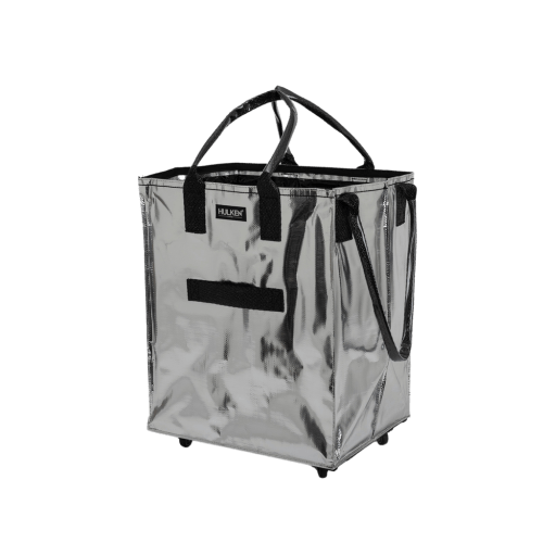 Silver Tote Bag | Foldable Bag on Wheels – Hulken®