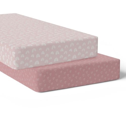 Bubba Blue Nordic Cot Fitted Sheet 2 Pack Berry/Rose
