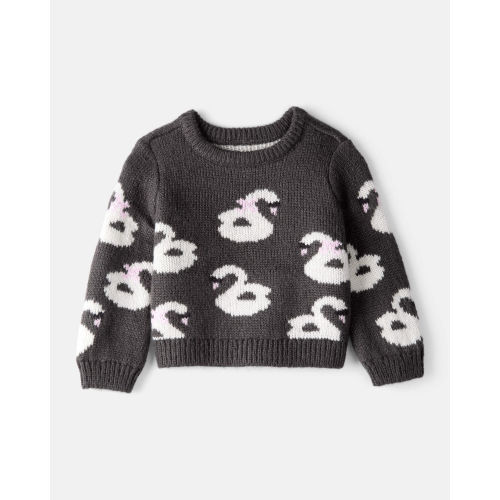 Baby Girl Swan Sweater - Black - Carter's | Carter's