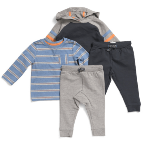 Infant Boys 4pc Stripe Top Hoodie And Joggers Set | Kids & Baby | T.J.Maxx