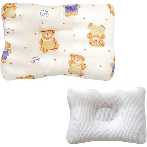 Unisex Pillow 13x9x2, Hypoallergenic Airmesh Breathable Cool 100% Cotton, Control Sweat, Ideal for Travel, Small, Car, Travel, MultiFunctual Small Nursery Decor Pillows (Teddy)