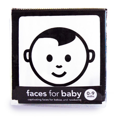 Soft cloth book of faces for baby - Visual development 0-9 months