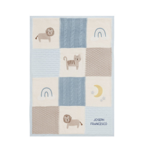Lion Heirloom Sherpa-Backed Patchwork Knit Baby Blanket