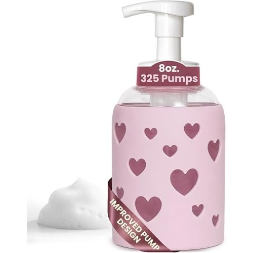 Foaming Hand Soap Dispenser Glass, Soft Pink, 8oz