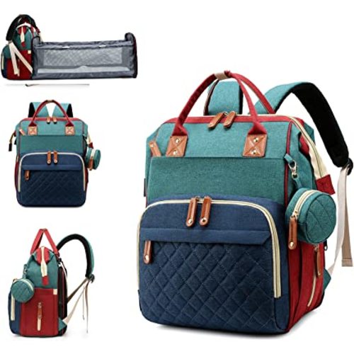 Baby Diaper Bag Backpack with Changing Station, Waterproof Baby Bags for Boys Girls, USB Charging Port, Baby Shower Gifts, RGB