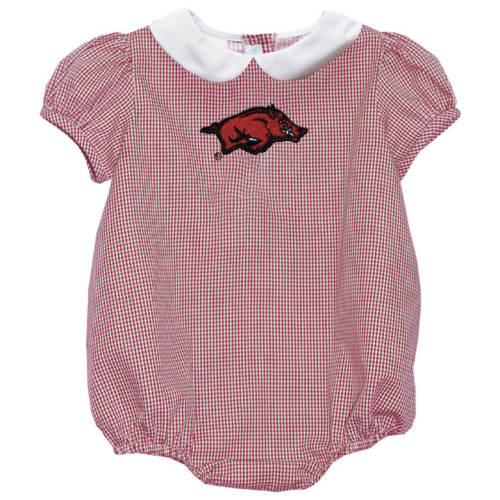 Arkansas Razorback Embroidered Red Girls Bubble Short Sleeve